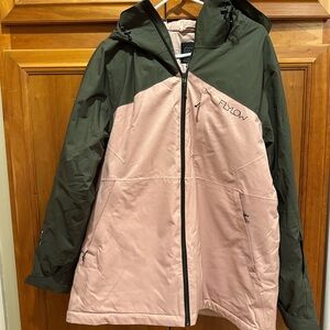 Women's Ski Jacket - Olive and Blush